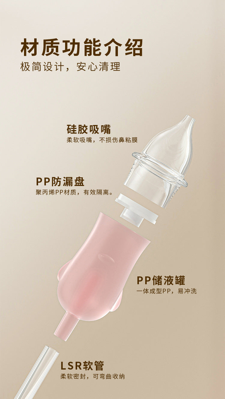 Boobie Bear Infant Hand-Pulled Negative Pressure Nasal Aspirator Nose Mucus Nose Feces Tool Newborn Home Baby Children Anti-Reflux