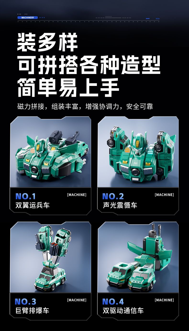 Magnetic Building Blocks Children's Educational Toys Transforming Engineering Vehicle Robot Boys Birthday Gift