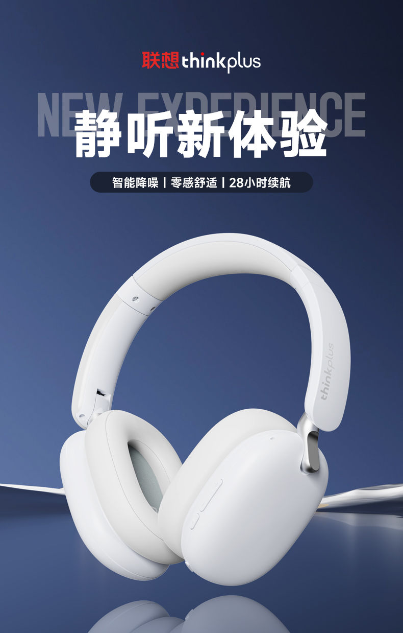 Lenovo TH60Bluetooth Headset Active Noise Cancelling High-Quality Sound Gaming Positioning Long Battery Life Computer Headset for Men