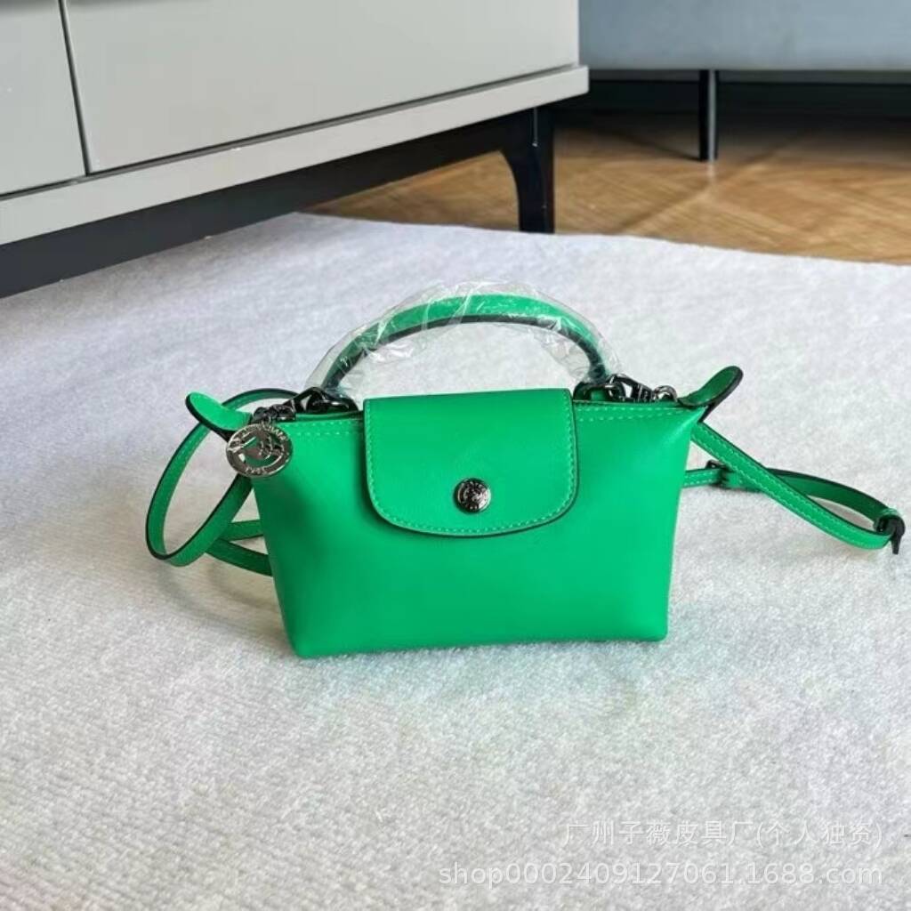 New Longchamp Xtra Mini Dumpling Bag Cowhide Shoulder Crossbody Bag Women's Bag mini Handheld Crossbody Dumpling Bag