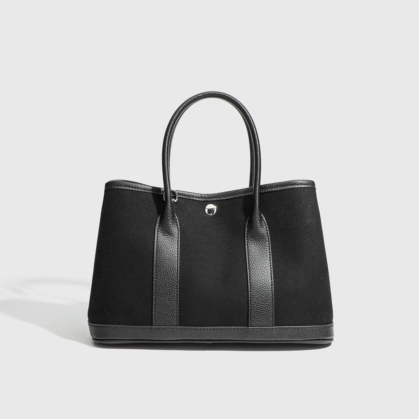Canvas with Cowhide Garden Bag Large Capacity Genuine Leather Contrast Color Handbag for Women2025New Single Shoulder Crossbody Tote Bag