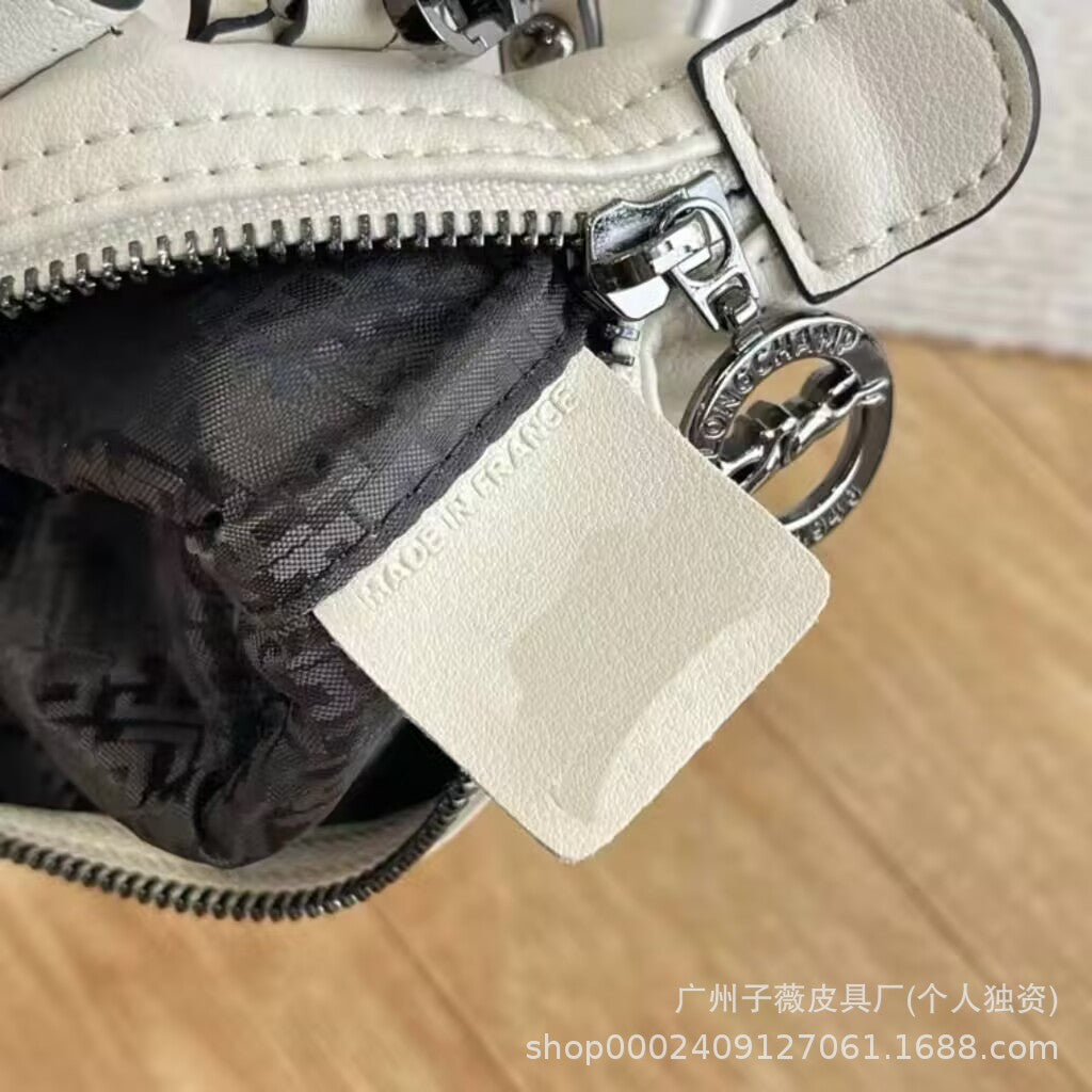 New Longchamp Xtra Mini Dumpling Bag Cowhide Shoulder Crossbody Bag Women's Bag mini Handheld Crossbody Dumpling Bag