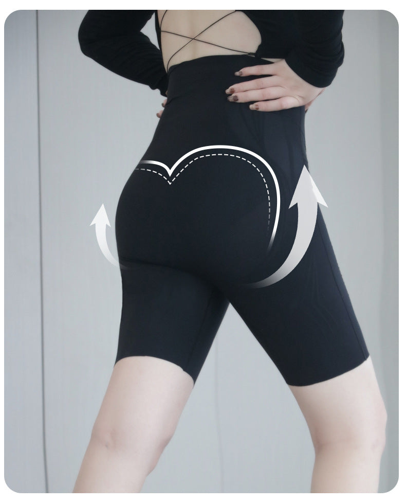 【7A Antibacterial】High Waist Shaping Pants Ice Silk Seamless Tummy Control Pants Women's Thin Tummy Control Waistband Underwear Safe