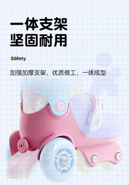 Xtep Roller Skates for Toddlers Boys and Girls Beginner Kids Roller Shoes3Years Old2Children's Double Row Roller Skates