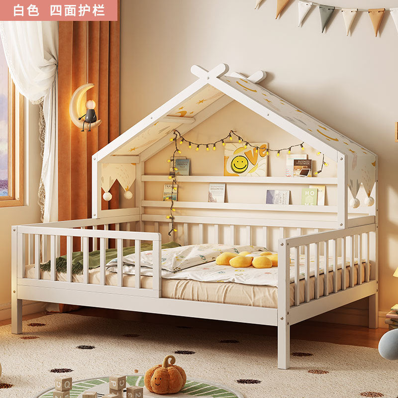 All Solid Wood Tree House Bed Children's Bed Boys Girls Princess Bed Small Bed with Trundle Bed Guardrail Home Baby Single Bed