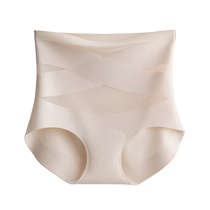 Cerotich7A Antibacterial Seamless Peach Hip Lift Tummy Control Women's High Waist Underwear Modal Crotch Triangle Panties