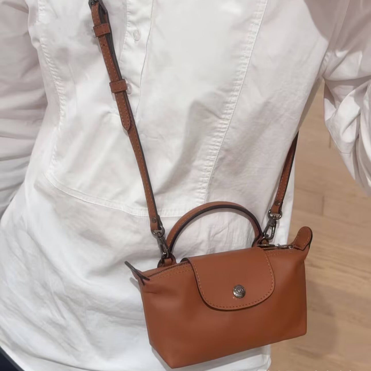 New Longchamp Xtra Mini Dumpling Bag Cowhide Shoulder Crossbody Bag Women's Bag mini Handheld Crossbody Dumpling Bag