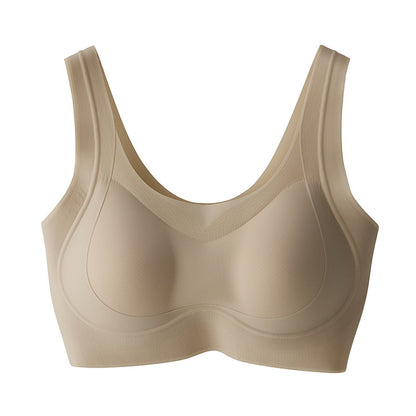 Cerotich Foundation Liquid Underwear Seamless Push-Up Bra for Women Thin Wide Straps Side Breast Collection Jelly Fixed Cup Bra