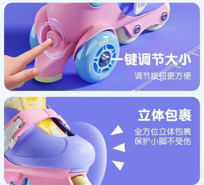 Xtep Roller Skates for Toddlers Boys and Girls Beginner Kids Roller Shoes3Years Old2Children's Double Row Roller Skates