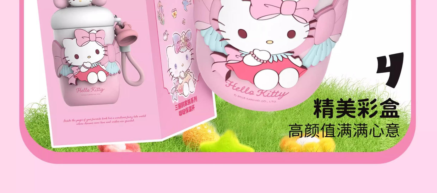 Aikes Sanrio Insulated Cup Kuromi Large Capacity Water Bottle Portable Straw Cup High-Value Gift for Girls