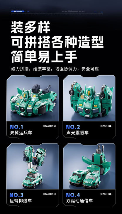 Magnetic Building Blocks Children's Educational Toys Transforming Engineering Vehicle Robot Boys Birthday Gift