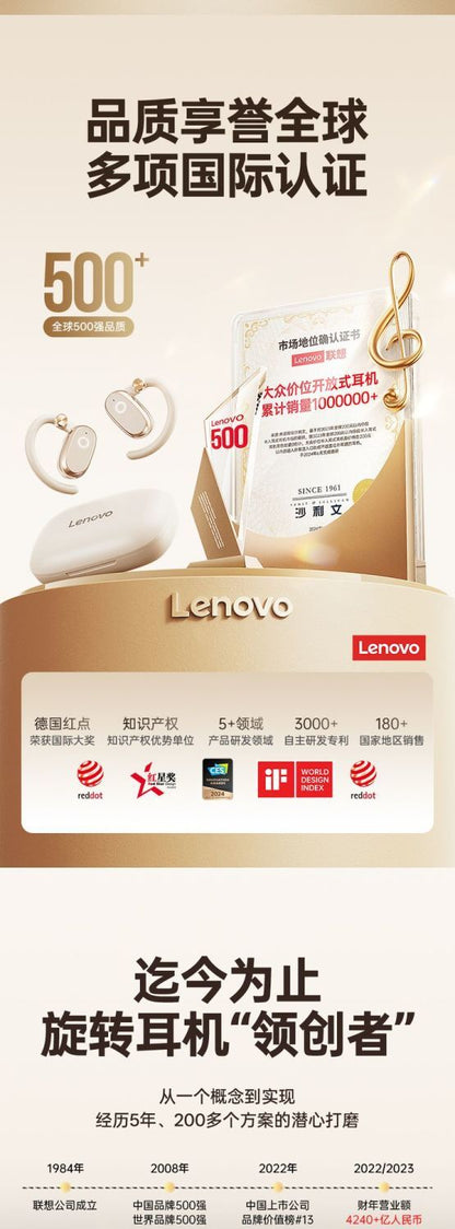 Lenovo Bone Conduction Bluetooth Earphones2025New ear-hook style high-quality long-lasting sports running EA366