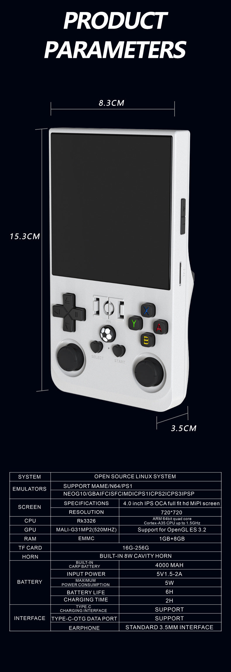Cross-Border R36MAX Open Source Handheld Game Console4.0Large Screen HD Retro Portable Device PSP Game Console