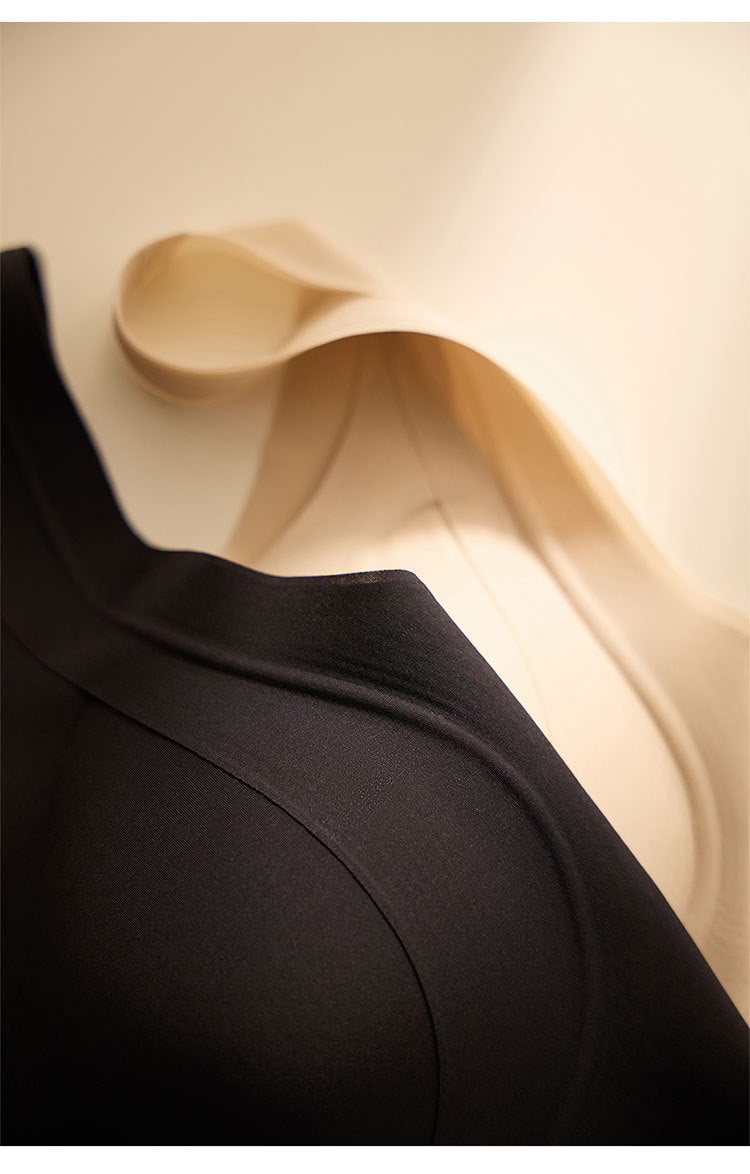 Cerotich Foundation Liquid Underwear Seamless Push-Up Bra for Women Thin Wide Straps Side Breast Collection Jelly Fixed Cup Bra