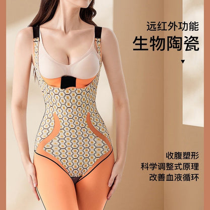 Autumn Winter New Push Up Tummy Control Hip Lift Bodysuit Extended Version Front Button Back Support Design Zero Pressure Light Shaping Garment