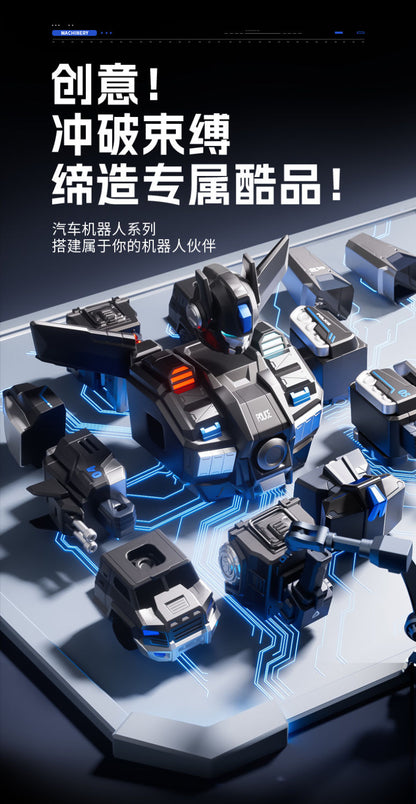 Magnetic Building Blocks Children's Educational Toys Transforming Engineering Vehicle Robot Boys Birthday Gift