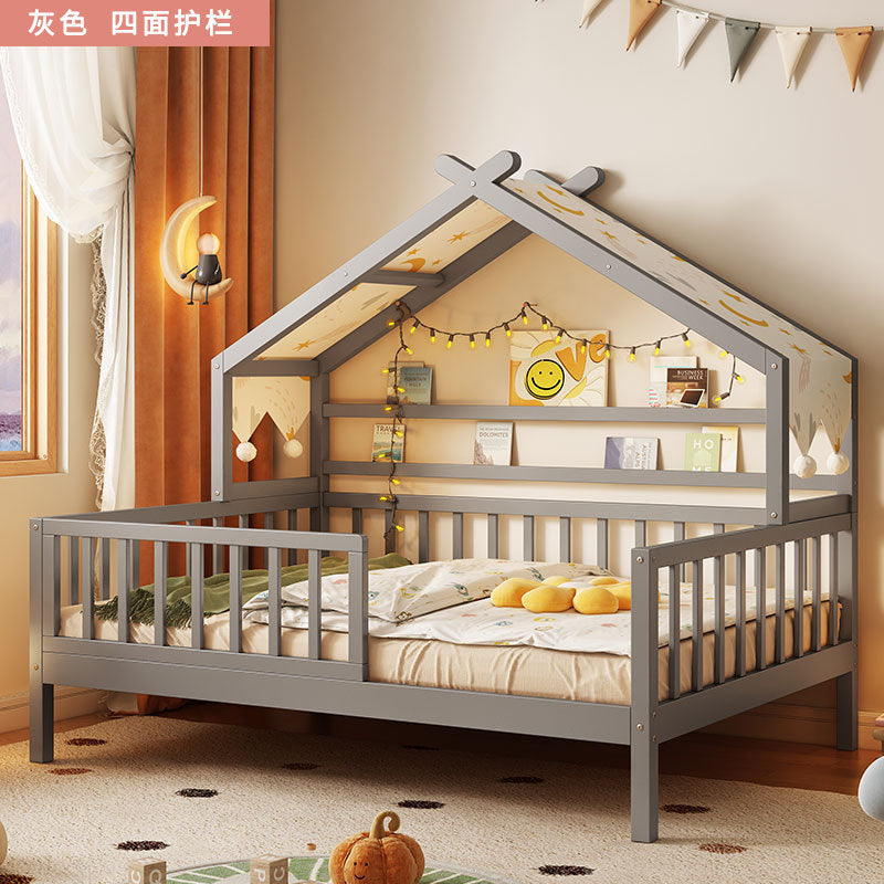 All Solid Wood Tree House Bed Children's Bed Boys Girls Princess Bed Small Bed with Trundle Bed Guardrail Home Baby Single Bed