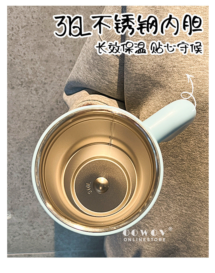 Stitch Insulated Cup with Straw, Ice Cup, Coffee Milk Large Capacity, High Aesthetic Portable Office Car Cup