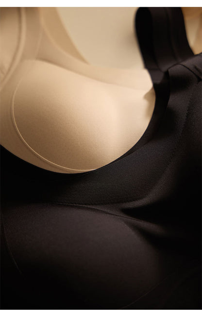 Cerotich Foundation Liquid Underwear Seamless Push-Up Bra for Women Thin Wide Straps Side Breast Collection Jelly Fixed Cup Bra