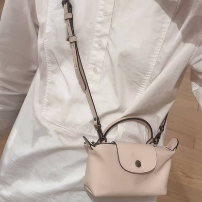 New Longchamp Xtra Mini Dumpling Bag Cowhide Shoulder Crossbody Bag Women's Bag mini Handheld Crossbody Dumpling Bag