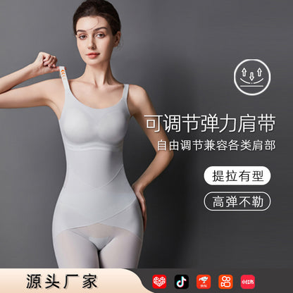 Summer Ultra-Thin Nude Shaping Bodysuit No Bra Needed Seamless Breathable Tummy Control Butt Lift Body Shaping Tight Bodysuit