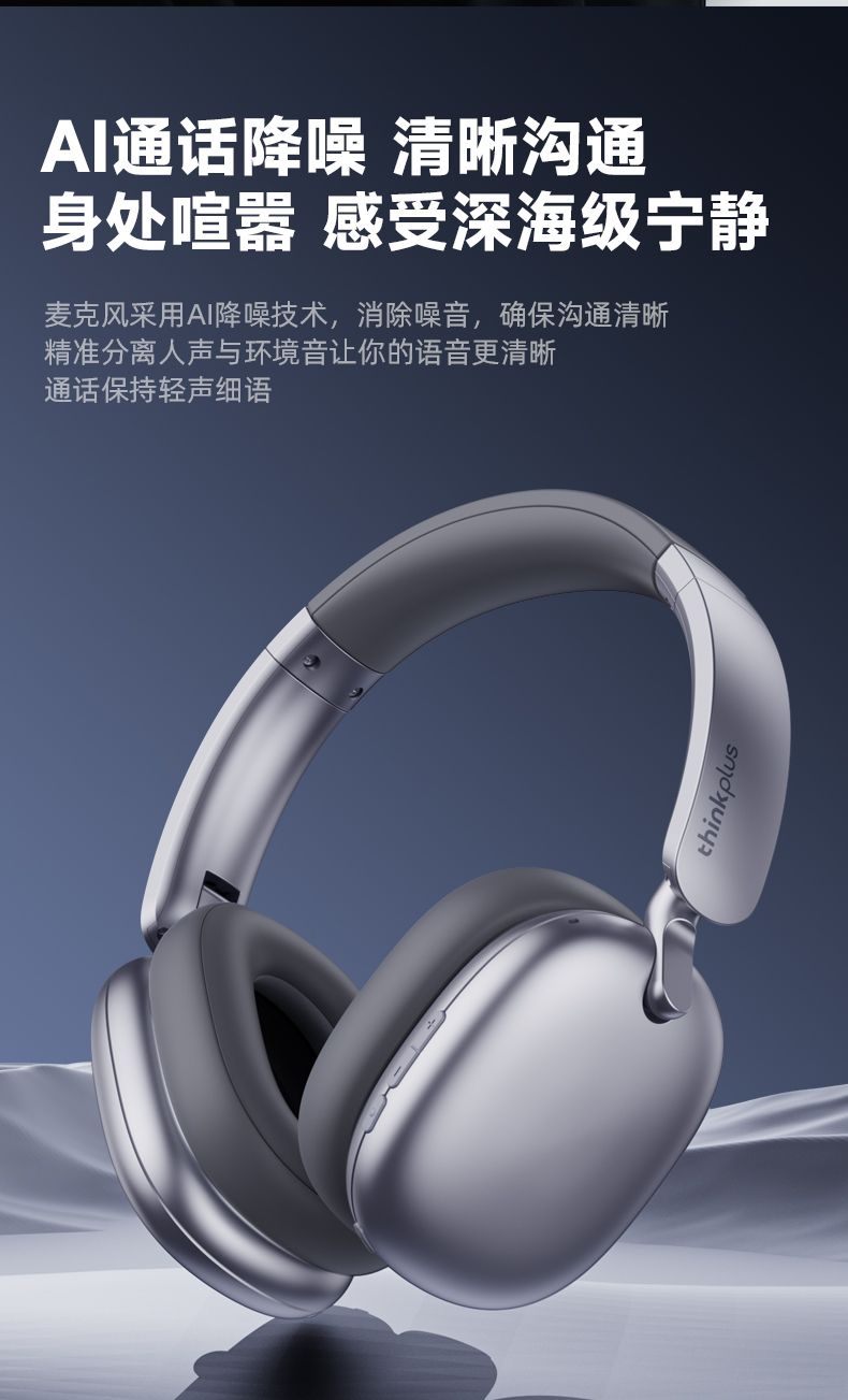 Lenovo TH60Bluetooth Headset Active Noise Cancelling High-Quality Sound Gaming Positioning Long Battery Life Computer Headset for Men
