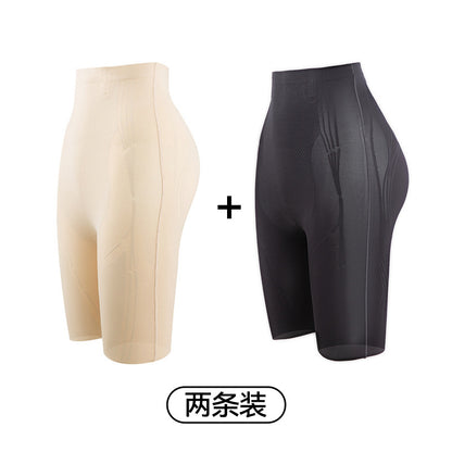 【7A Antibacterial】High Waist Shaping Pants Ice Silk Seamless Tummy Control Pants Women's Thin Tummy Control Waistband Underwear Safe
