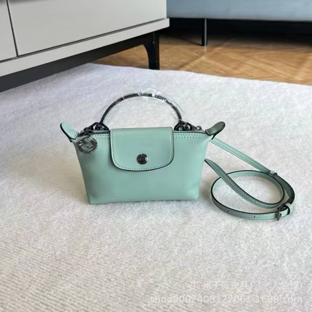 New Longchamp Xtra Mini Dumpling Bag Cowhide Shoulder Crossbody Bag Women's Bag mini Handheld Crossbody Dumpling Bag