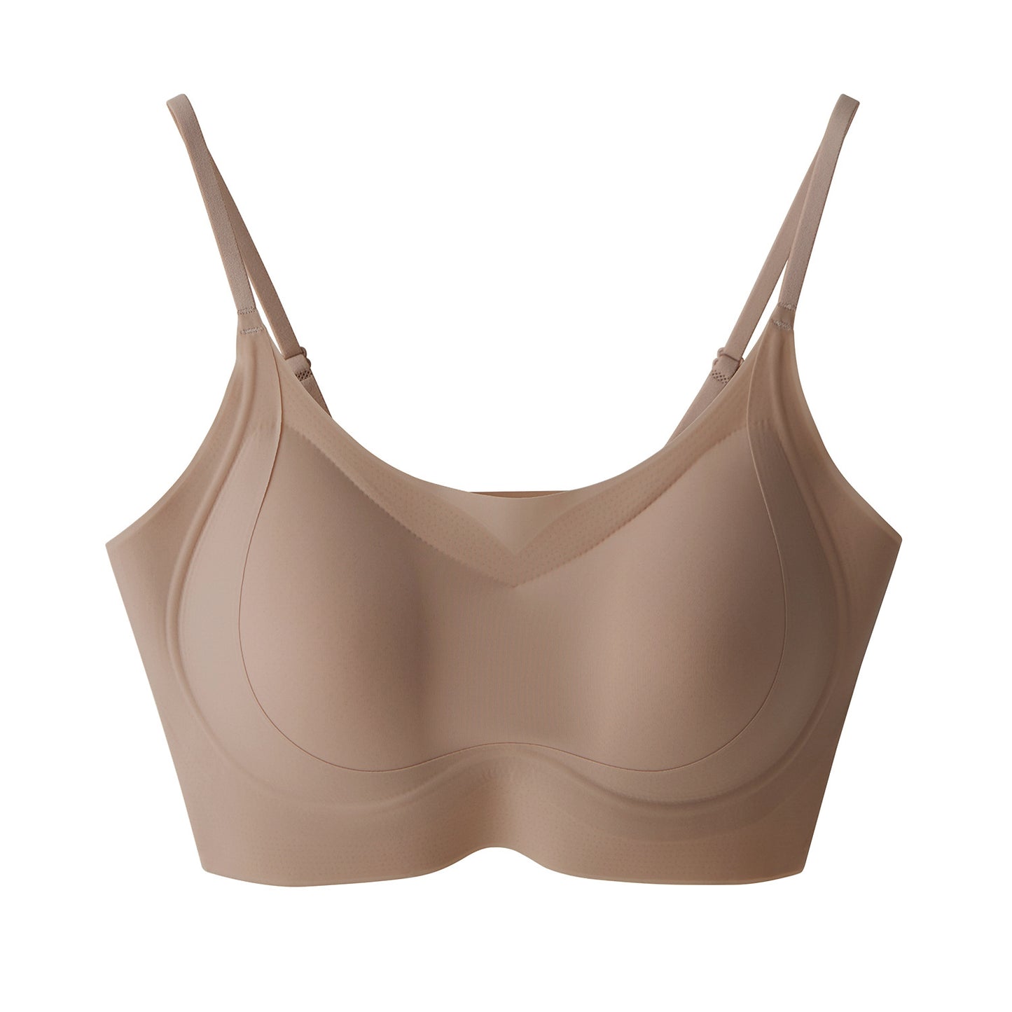 Cerotich Foundation Liquid Underwear Seamless Push-Up Bra for Women Thin Wide Straps Side Breast Collection Jelly Fixed Cup Bra