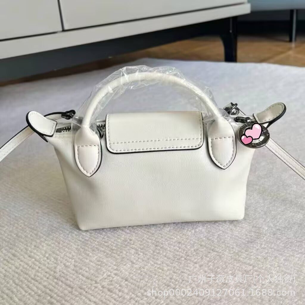 New Longchamp Xtra Mini Dumpling Bag Cowhide Shoulder Crossbody Bag Women's Bag mini Handheld Crossbody Dumpling Bag