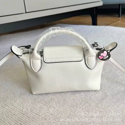 New Longchamp Xtra Mini Dumpling Bag Cowhide Shoulder Crossbody Bag Women's Bag mini Handheld Crossbody Dumpling Bag