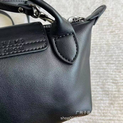 New Longchamp Xtra Mini Dumpling Bag Cowhide Shoulder Crossbody Bag Women's Bag mini Handheld Crossbody Dumpling Bag
