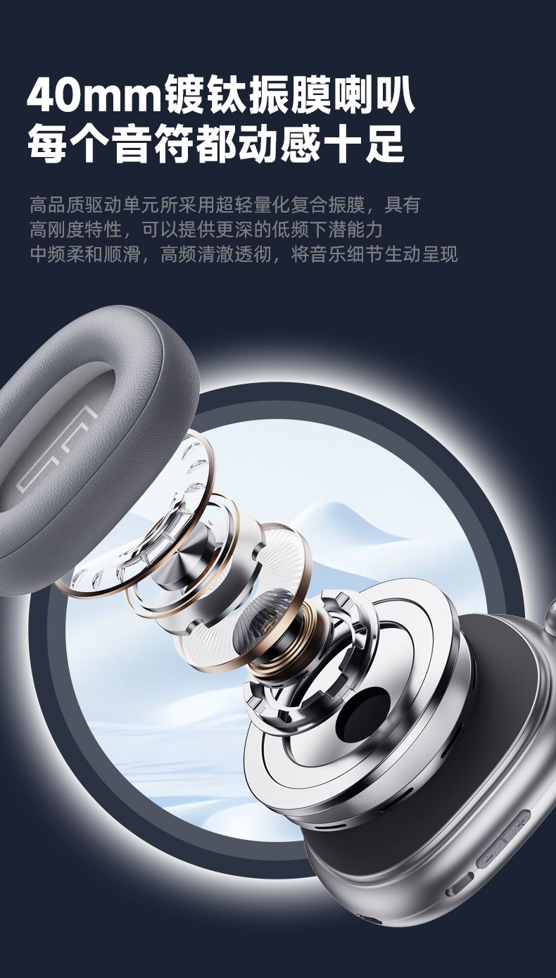 Lenovo TH60Bluetooth Headset Active Noise Cancelling High-Quality Sound Gaming Positioning Long Battery Life Computer Headset for Men