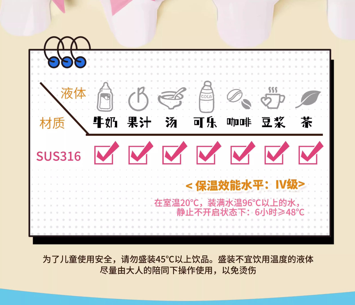 Aikes Sanrio Insulated Cup Kuromi Large Capacity Water Bottle Portable Straw Cup High-Value Gift for Girls
