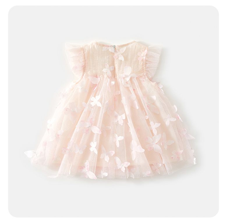 Banxidi Girls' Dress Summer New Fashionable Baby Princess Dress First Birthday Dress Children's Mesh Dress Children's Clothing