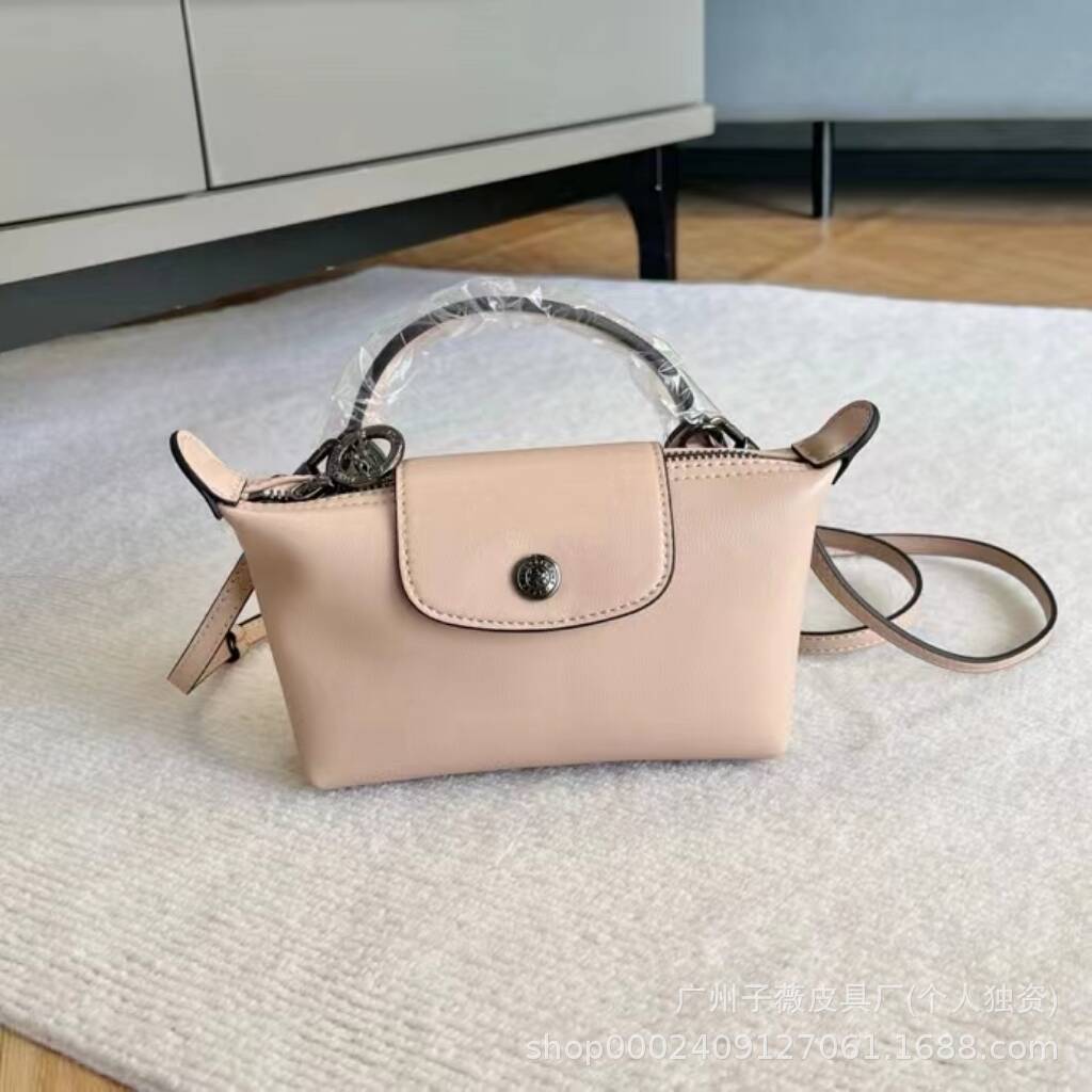 New Longchamp Xtra Mini Dumpling Bag Cowhide Shoulder Crossbody Bag Women's Bag mini Handheld Crossbody Dumpling Bag