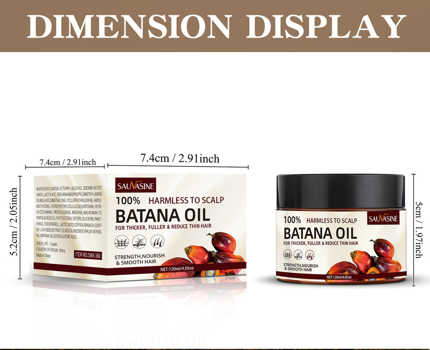Batana Oil for Hair Growth Batahana Oil Conditioner Moisturizing Repair Strengthening Anti-Hair Loss Dense Hair