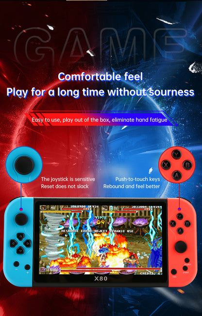 New X80Game Console7Inch PSP Handheld Console High Definition Large Screen with Card Slot GBA Classic Arcade Convenient Handheld Console