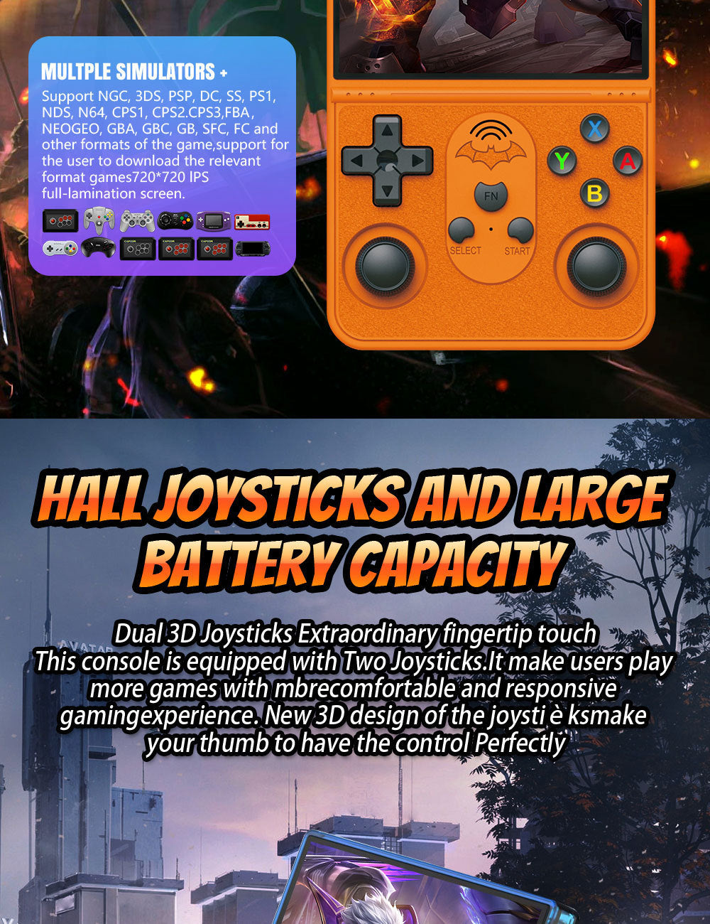 Cross-Border S600Handheld Game Console Retro3D Retro Arcade All-in-One Portable Open Source Game Console God of War