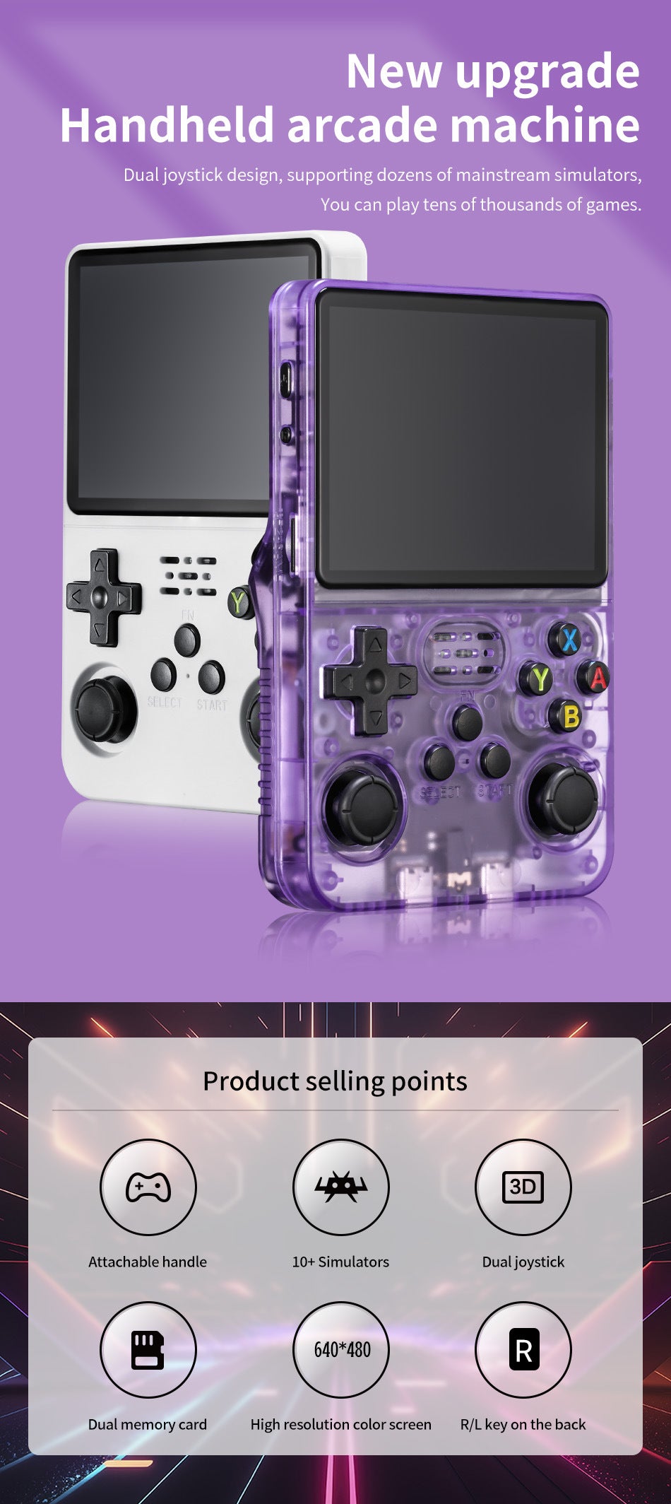 Quality Cross-Border New Model R36S Open Source Handheld Game Console Retro GBA Arcade Cross-Border Classic FC Portable Arcade Machine