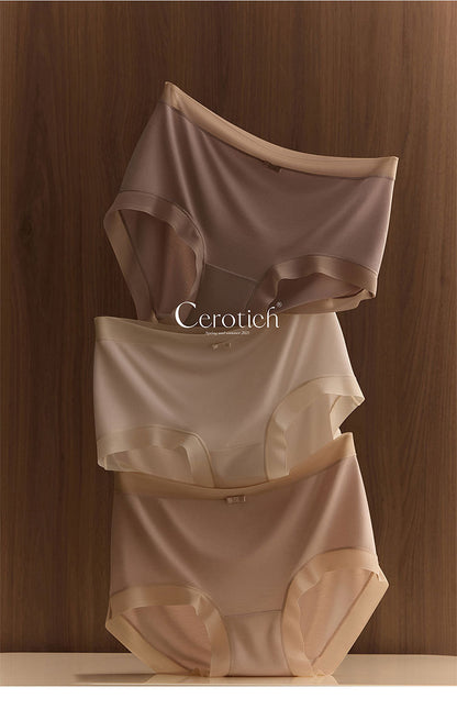 Cerotich 80S Ultra-fine Mulberry Silk Barely-there Feel Women's Underwear Modal Comfortable Solid Color Anti-exposure Briefs