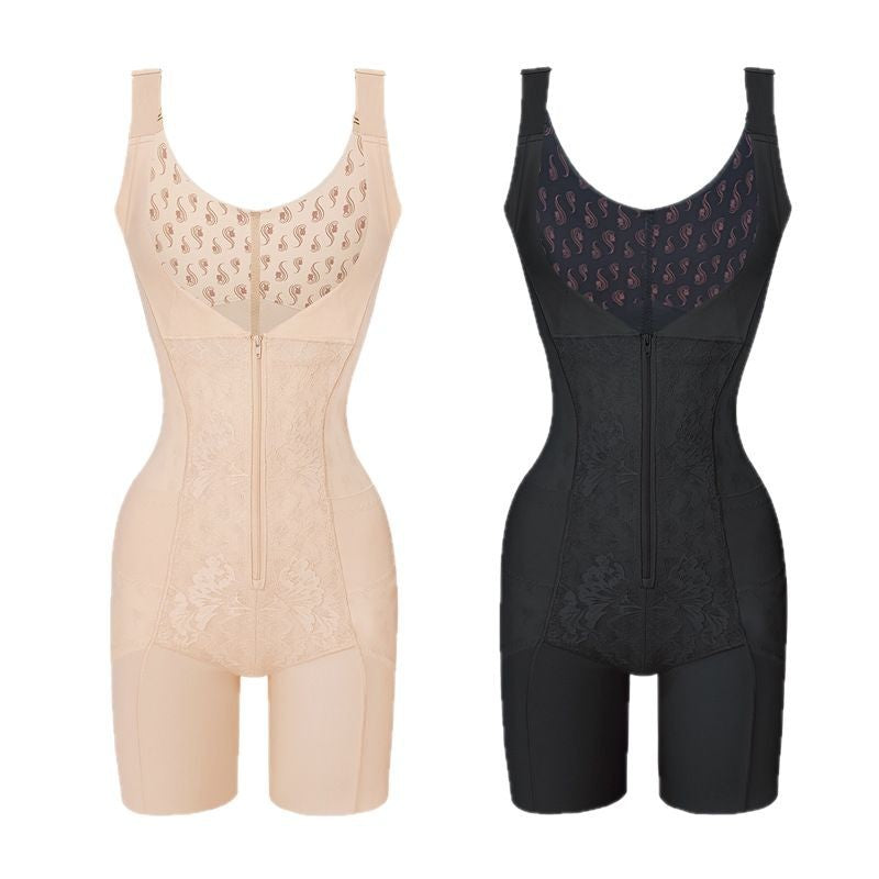 Live Streaming Hot Item Butt-Lifting Seamless Shaping Bodysuit Nylon Push-Up Chest Support Tummy Control Zipper Body Shaper