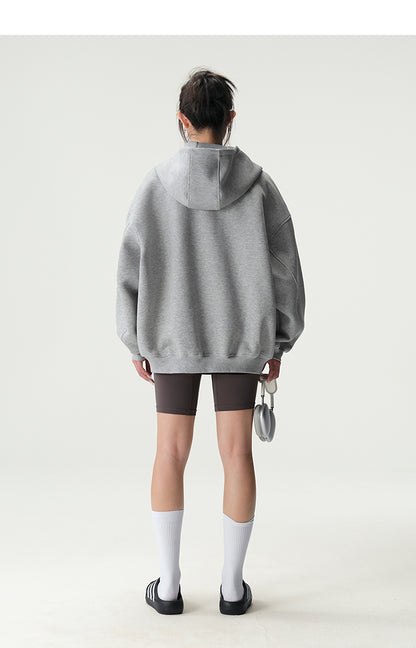Bluescola 420g Heavyweight Hooded Cardigan Sweatshirt for Women with High-End Feel, Oversized Air Hoodie, Thick Sports Jacket