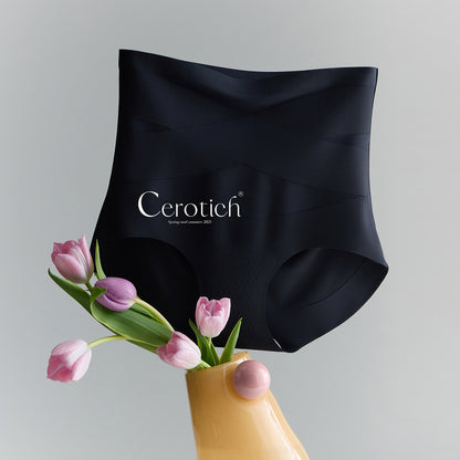 Cerotich7A Antibacterial Seamless Peach Hip Lift Tummy Control Women's High Waist Underwear Modal Crotch Triangle Panties