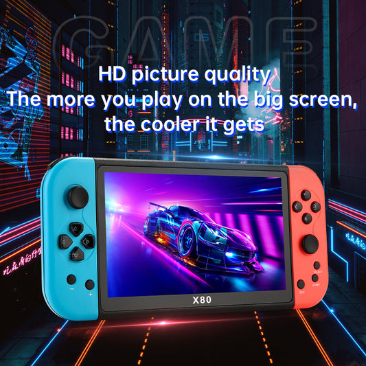 New X80Game Console7Inch PSP Handheld Console High Definition Large Screen with Card Slot GBA Classic Arcade Convenient Handheld Console