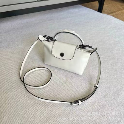 New Longchamp Xtra Mini Dumpling Bag Cowhide Shoulder Crossbody Bag Women's Bag mini Handheld Crossbody Dumpling Bag