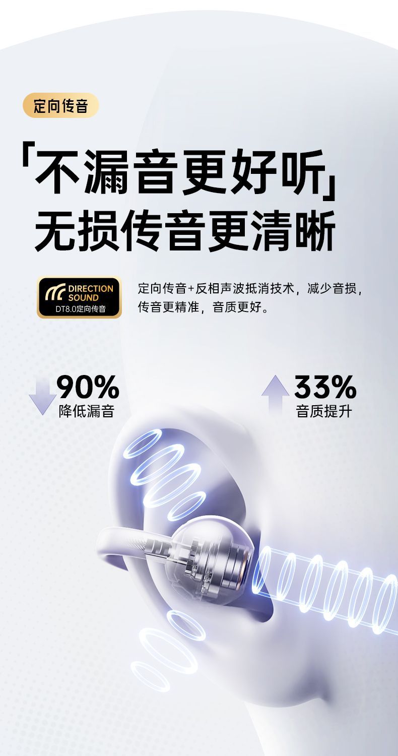 Lenovo Air Bone Conduction Bluetooth Earphones Wireless Ear Clip Type Ultra Long Battery Life High Sound Quality Sports Noise Reduction Special TA410