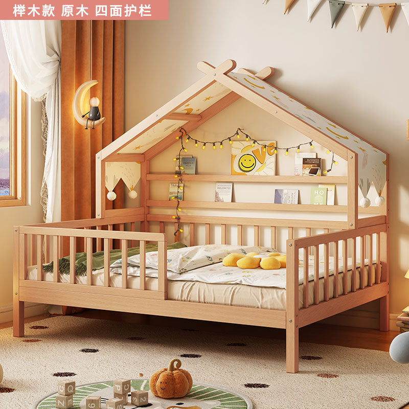 All Solid Wood Tree House Bed Children's Bed Boys Girls Princess Bed Small Bed with Trundle Bed Guardrail Home Baby Single Bed
