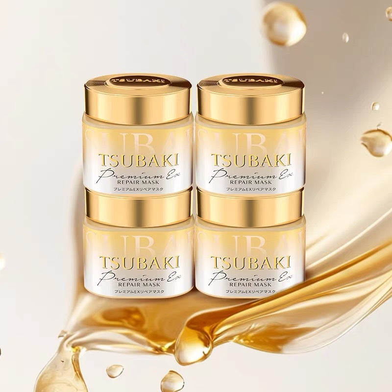 Japanese Shiseido Silk Beiqi Hair Mask Gold Jar for Women Repair Dryness Essential Oil Anti-Frizz Smooth Nourishing Milk Conditioner