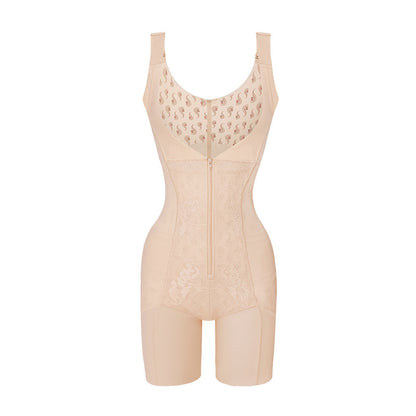 Live Streaming Hot Item Butt-Lifting Seamless Shaping Bodysuit Nylon Push-Up Chest Support Tummy Control Zipper Body Shaper